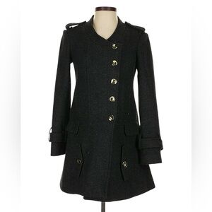 BCBGeneration Black Trench Coat with Gold Buttons size XS